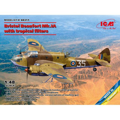 ICM 1/48 Bristol Beaufort Mk.IA with Tropical Filter Plastic Model Kit
