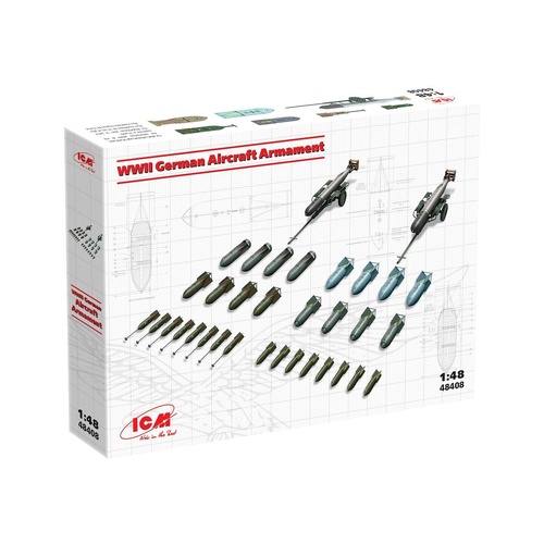 ICM 1/48 WWII German Aircraft Armament Plastic Model Kit