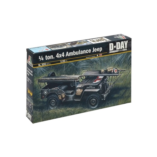 Italeri 0326 1/35 1/4 Ton. 4X4 Ambulance Jeep Plastic Model Kit