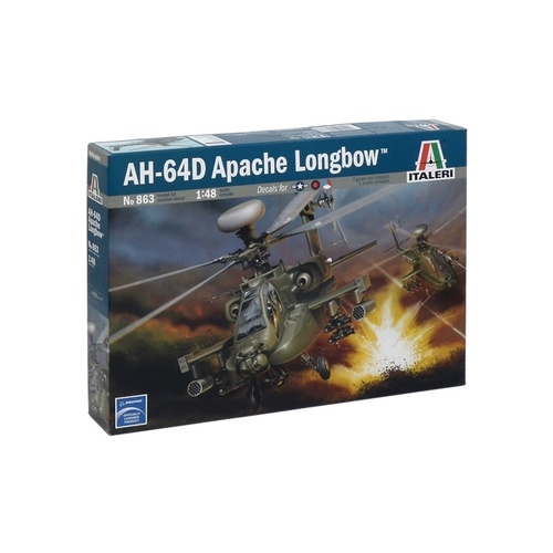 Italeri 0863 1/48 AH-64 D Apache Longbow Plastic Model Kit