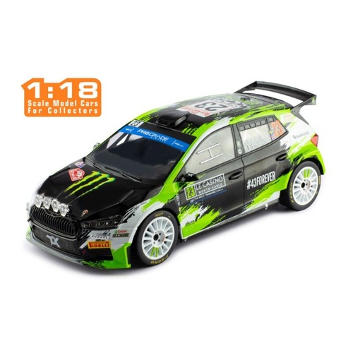 IXO Models 1/18 Skoda Fabia Rally2 (2023) #23 O.Solberg - E.Edmondson Rallye Monte-Carlo 2023