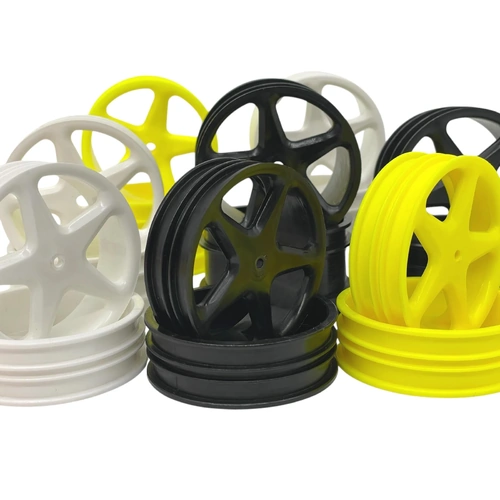 Losi XX 5 Spoke 2WD Set with Narrow 21mm Front Wheel (4pc) - yellow
