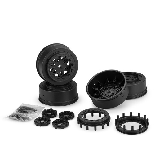 Tremor,  fits Traxxas UDR front & rear wheel - black - 4pc.