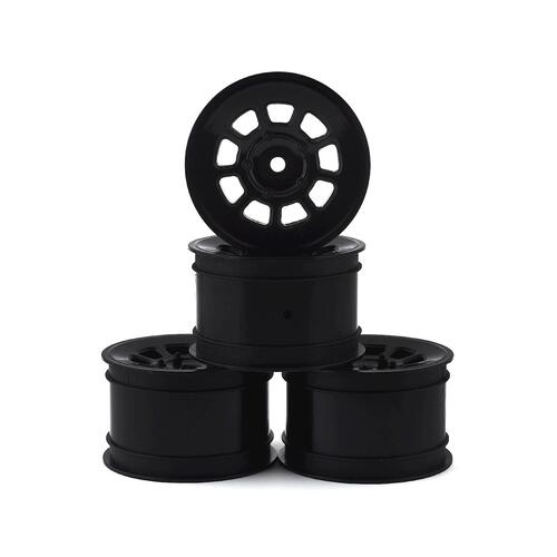 JConcepts 3398B 9 Shot 2.2 Dirt Oval Rear Wheels (Black) (4) (B6.1/XB2/RB7/YZ2) w/12mm Hex