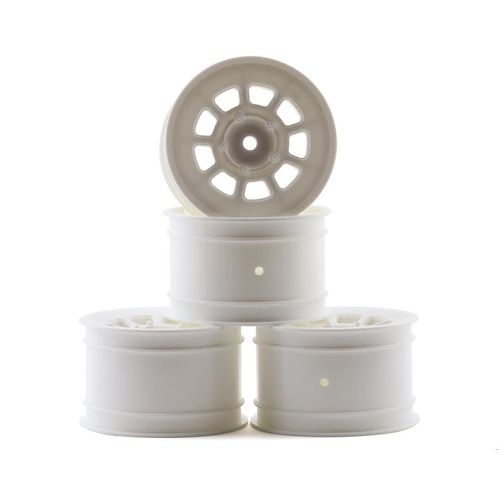 JConcepts 3398W 9 Shot 2.2 Dirt Oval Rear Wheels (White) (4) (B6.1/XB2/RB7/YZ2) w/12mm Hex