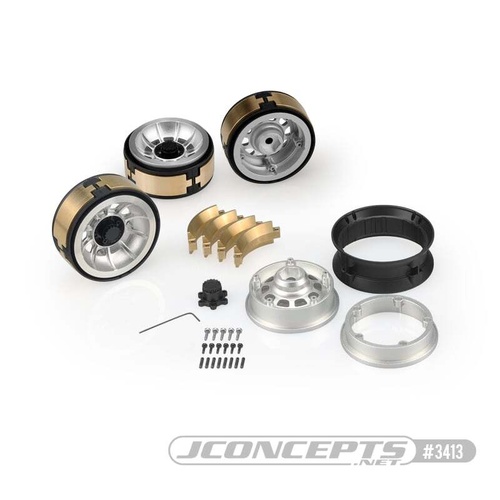 Hazard Ð 1.9 Aluminum Beadlock Wheels Four wheels included per package with brass weights