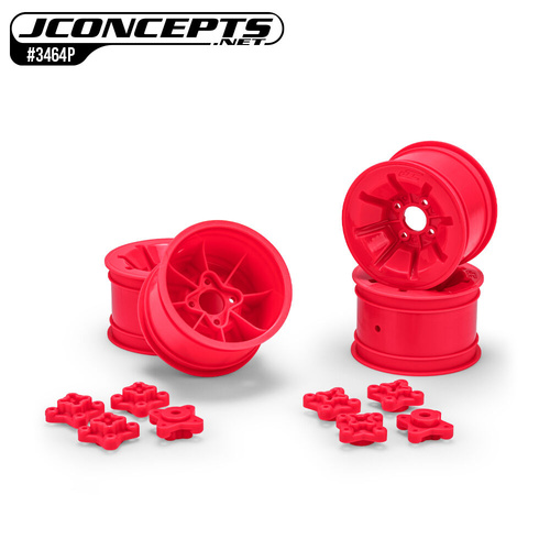 Jconcepts Pioneer RC10 2.2" Rear Wheel Pink Fits RC10, RC10B2, RC10B3, Rear Includes 1/4" or 3/16" axle adapters - JC3464P
