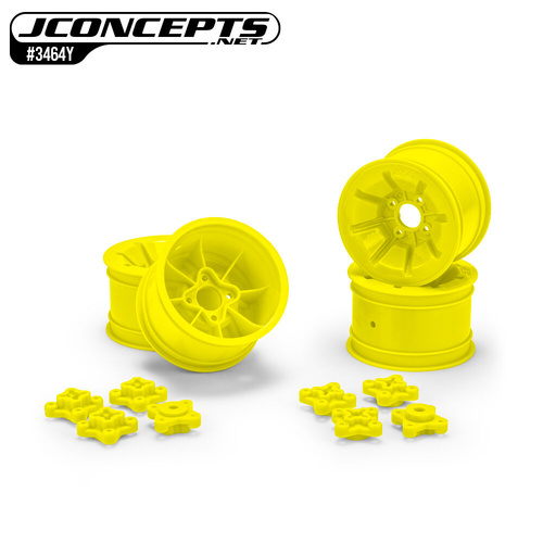 Pioneer - RC10 2.2" Rear Wheel Yellow Fits ÛÒ RC10, RC10B2, RC10B3, Rear Includes 1/4" or 3/16" axle adapters