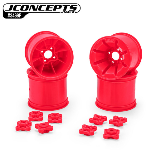 JConcepts Pioneer - RC10T 2.2" Rear Wheel Pink Fits ÛÒ RC10T, T2, RC10GT, T3, T4   Includes adaptors for 1/4" and 3/16۝ axle combo