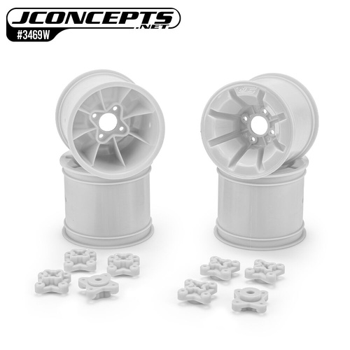 JConcepts Pioneer - RC10T 2.2" Rear Wheel White Fits ÛÒ RC10T, T2, RC10GT, T3, T4   Includes adaptors for 1/4" and 3/16۝ axle combo