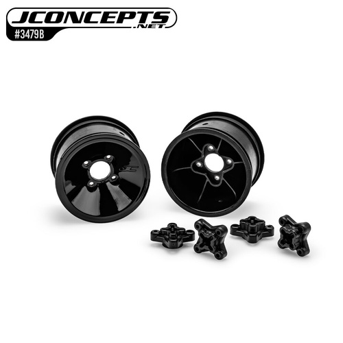 Mono - RC10 2.0" rear wheel, stealth black - 2pc (Fits - RC10, 1/4" and 3/16" rear axle)