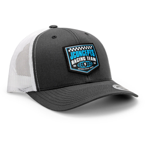 JConcepts - 2026 Reload hat - round bill, mesh, snap-back design - White / Gray