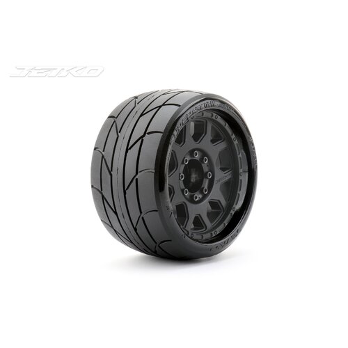 JETKO 1/8 SGT 3.8 EX-SUPER SONIC MOUNTED TYRES (2pc) (12mm Wide (for Traxxas Hoss)/Claw Rim)