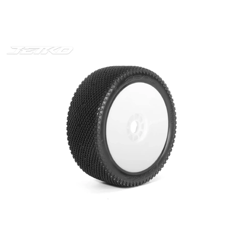 JETKO J-ZERO 1/8 Buggy Pre-Glued Tires (pair) - Super Soft / White