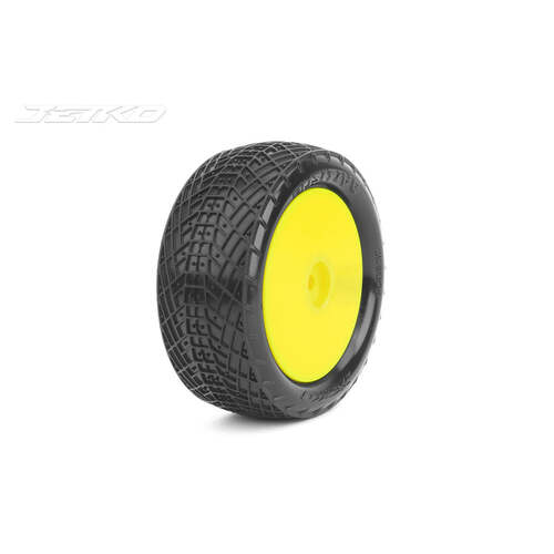 Jetko 1/10 Buggy 4WD Front POSITIVE Pre mounted Yellow Rim Ultra Soft Glued JKO2006DYUSG