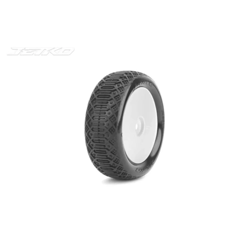 JETKO J-One 1/10 4WD Front Buggy Mounted Tires (Pre-Glued) - Ultra Soft / White