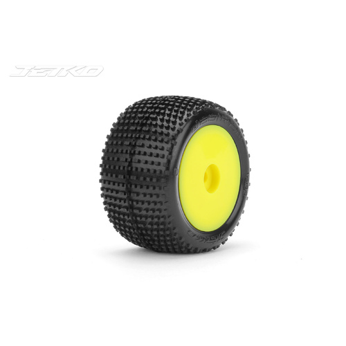 Jetko 1/18 Truck Front/Rear  Mini-T- Desirer/Dish/Yellow Rim/Medium Soft /Glued