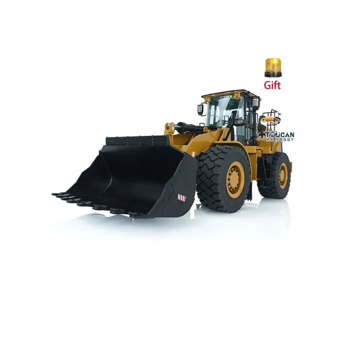 Kabolite K966 RC Front Loader Electric 4WD 1/16 Scale RTR with LED Lights and Sound Board - Yellow