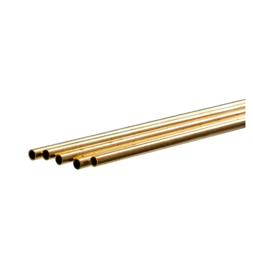 K&S 3922 ROUND BRASS TUBE .45MM WALL (1 METER) 4MM OD (1 PC)