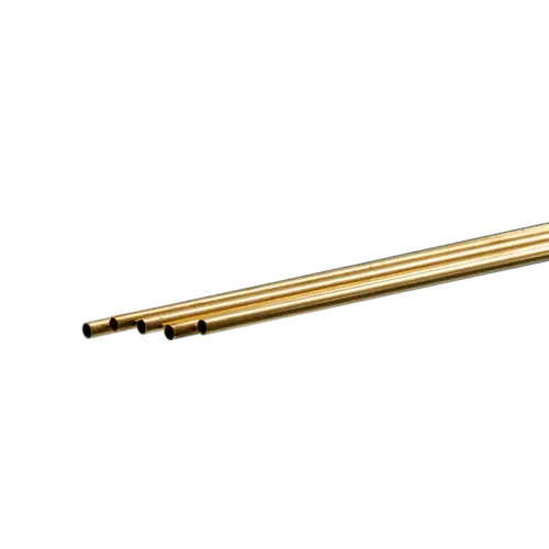 K&S 3934 THIN WALL BRASS TUBE .225MM WALL (1 METER) 3MM OD (5 TUBES PER BAG