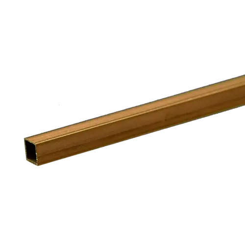 K&S 8153 SQUARE BRASS TUBE .014 WALL (12IN LENGTHS) 3/16IN (1 TUBE PER CARD
