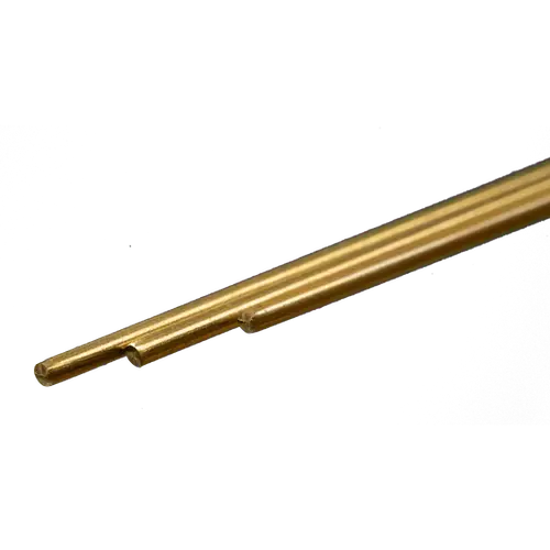 K&S 8162 SOLID BRASS ROD (12IN LENGTHS) 1/16IN (3 RODS PER CARD)