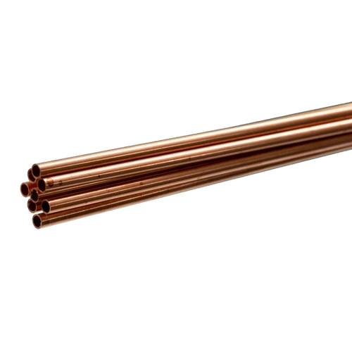 Round Copper Tube: 5/32" OD x 0.014" Wall x 36" Long (8 Pieces)