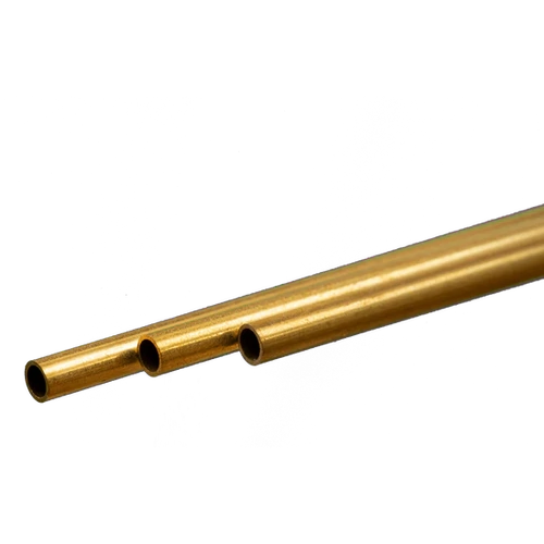K&S 9822 ROUND BRASS TUBE (300MM LENGTHS) 4MM OD X .45MM WALL (3 PIECES)