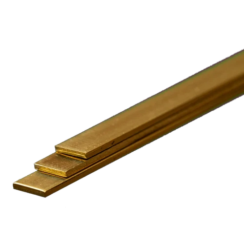 K&S 9843 BRASS STRIP  (300MM LENGTHS) 1MM THK X 6MM WIDE (3 PIECES)