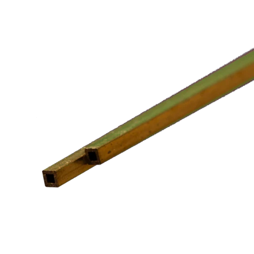 K&S 9850 SQUARE BRASS TUBE  (300MM LENGTHS) 2MMX2MM X .45MM WALL (2 PIECES)