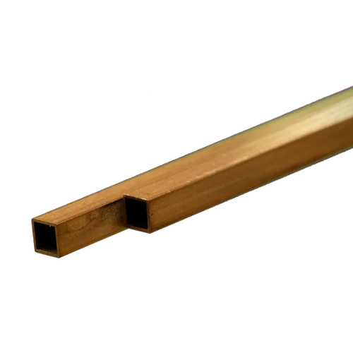 K&S 9853 SQUARE BRASS TUBE  (300MM LENGTHS) 5MMX5MM X .45MM WALL (2 PIECES)