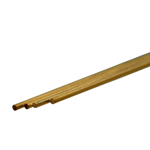 K&S 9863 ROUND BRASS ROD  (300MM LENGTHS) 2MM DIAMETER (4 PIECES)