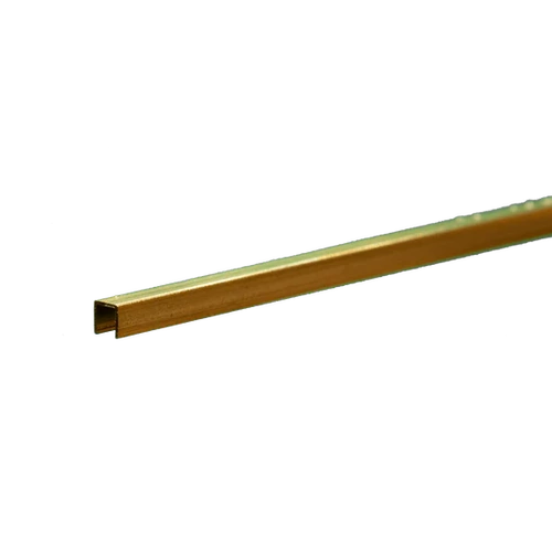 K&S 9885 BRASS CHANNEL (300MM LENGTHS) 1/8IN (1 PIECE PER CARD)