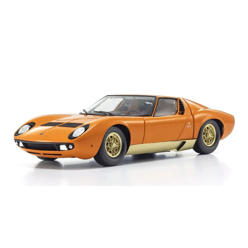 Kyosho 1/18 Lamborghini Miura P400 Orange/Gold (Int. Brown) Diecast Model Car