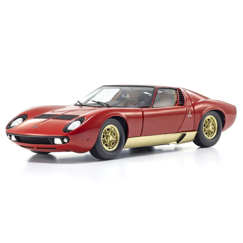 Kyosho 1/18 Lamborghini Miura P400 Red/Gold (Int. Brown) Diecast Model Car