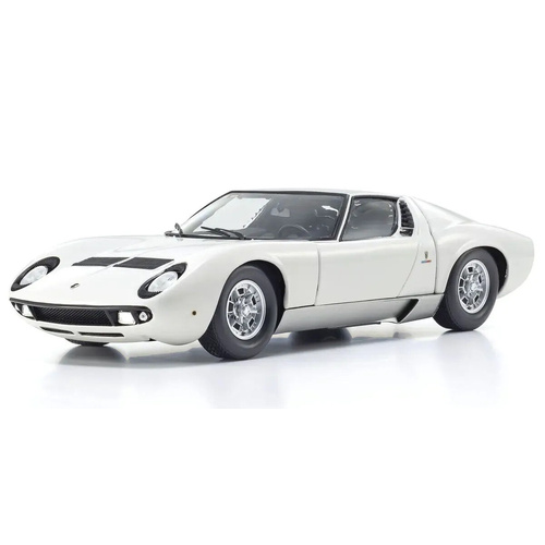 Kyosho 1/18 Lamborghini Miura P400 White/Silver (Int. Black) Diecast Model Car