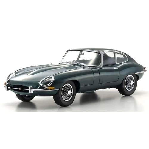 Kyosho 1/18 Jaguar E-Type Opalescent Dark Green Diecast Model Car