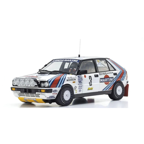 Kyosho 1/18 Lancia Delta HF 4WD 1988 Rallye Monte Carlo LANCIA MARTINI Nr.3 Diecast Model Car
