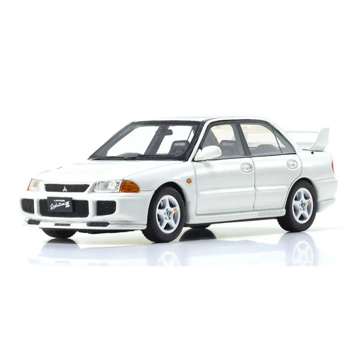 Kyosho 1/43 Mitsubishi Lancer Evolution III White Resin Model Car