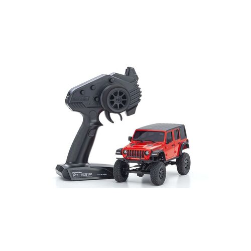 Kyosho 1/24 Mini-Z 4x4 MX-01 Jeep Wrangler Unlimited Rubicon Firecracker Red - KYO-32521R