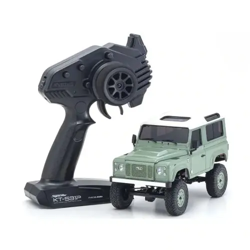 Kyosho 1/24 Mini-Z 4x4 MX-01 Readyset Land Rover Defender RC Car Green - KYO-32527GR