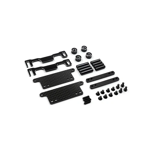Yeah Racing Aluminium and Carbon Fibre Short Battery Holder Set - Black