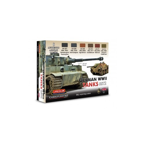 Lifecolor CS03 German Tanks WWII #2 Acrylic Paint Set