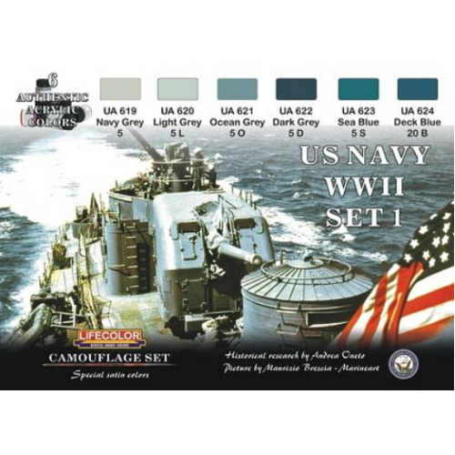 Lifecolor CS24 US Navy #1 Acrylic Paint Set
