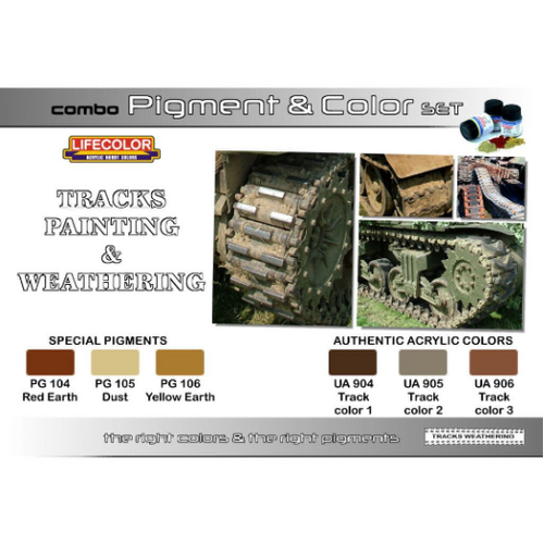Lifecolor SPG02 Tracks Painting And Weathering Pigment And Colour Acrylic Paint Set