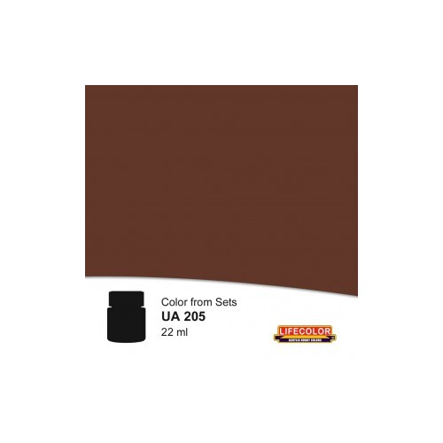 Lifecolor UA205 Red Brown, Choc Brown 22ml Acrylic Paint