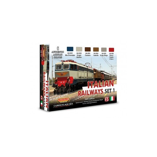 Lifecolor Italian Railways Set 1 6 Colour Acrylic Paint Set