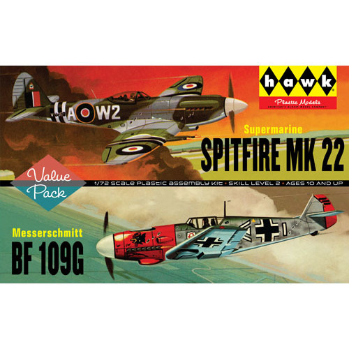 Lindberg HL445 1/72 Spitfire/Me109 - 2 Pack
