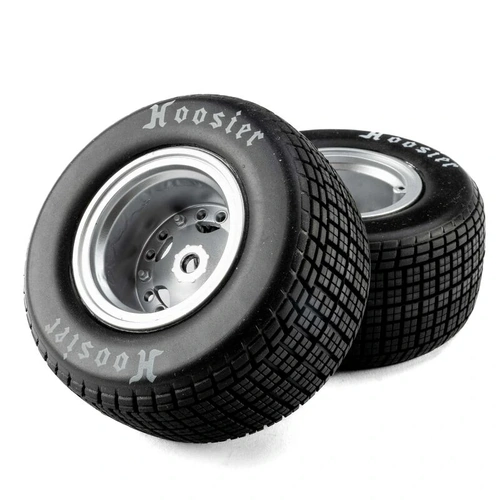 Losi 22S DLM Hoosier Medium Mounted Tyres - Satin Aluminium (2)