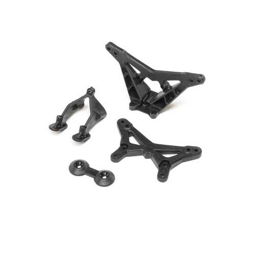 Losi Front and Rear Shock Tower including Wing Stay, Mini-B